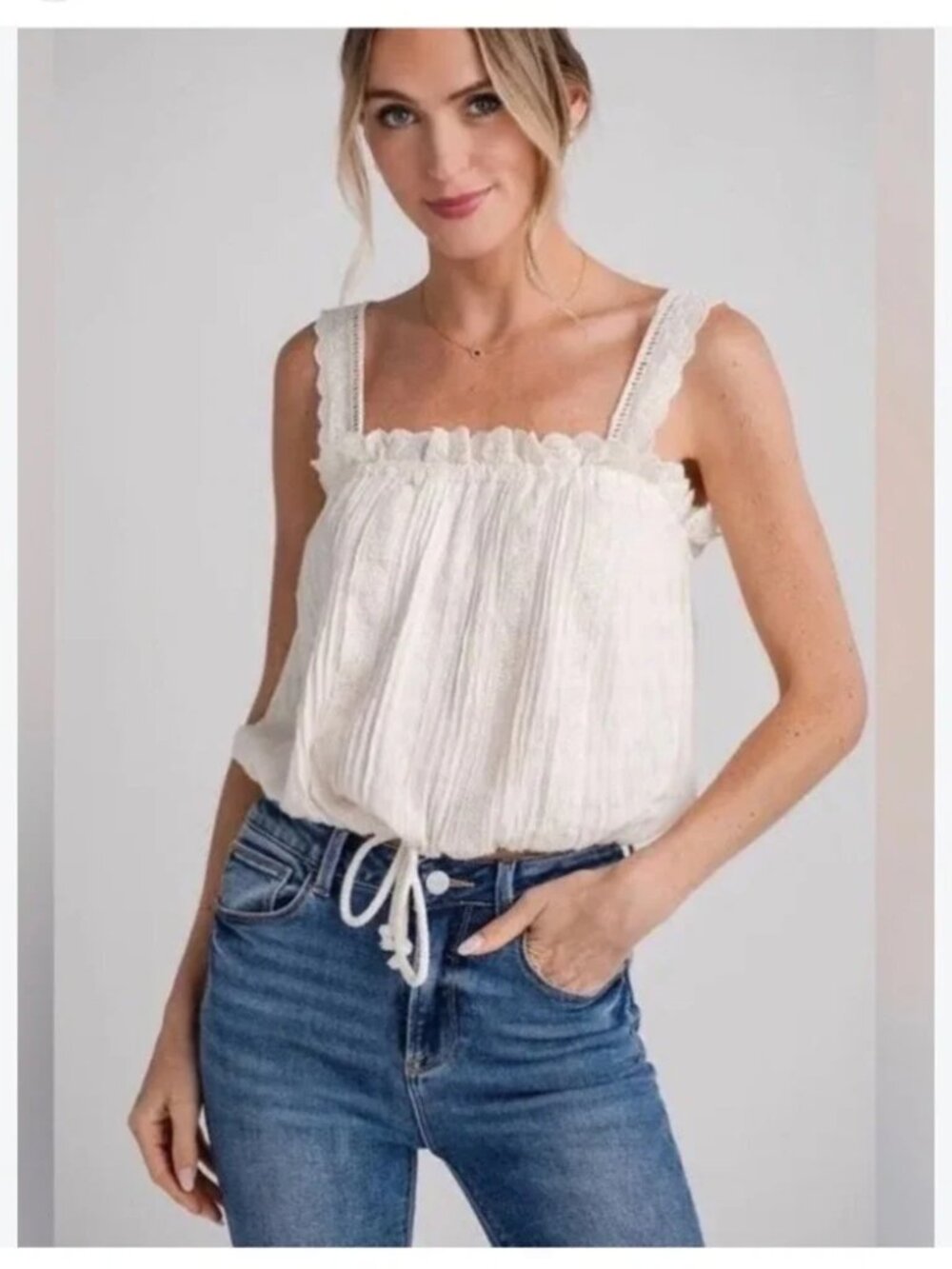 Free People Because Of You Blouson Tank Top XS